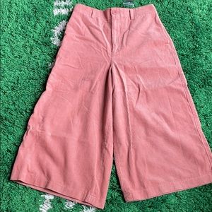 Pink corduroy culottes